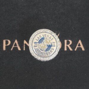 Pandora Las Vegas Bead Charm 2022 New Years Champagne Flutes Pendant S925 Silver
